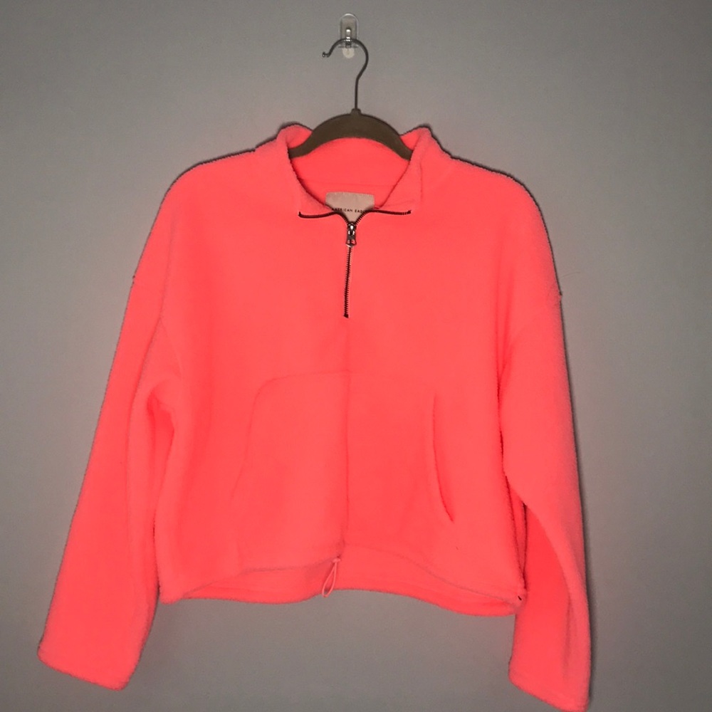 fuzzy pink American eagle pullover